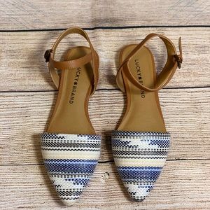 Lucky Brand Blue and White Woven Flats